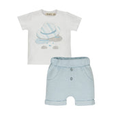 Everything Must Change (EMC) Baby Boy White and Blue Short Set